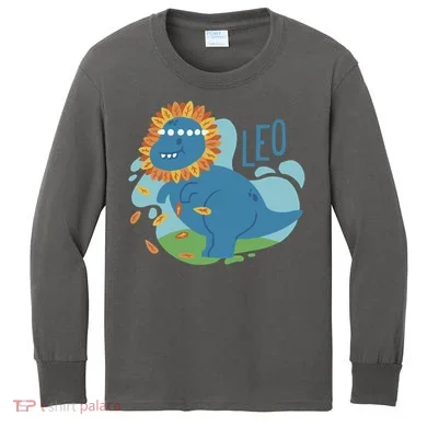 Leo Dinosaur Kids Long Sleeve Shirt
