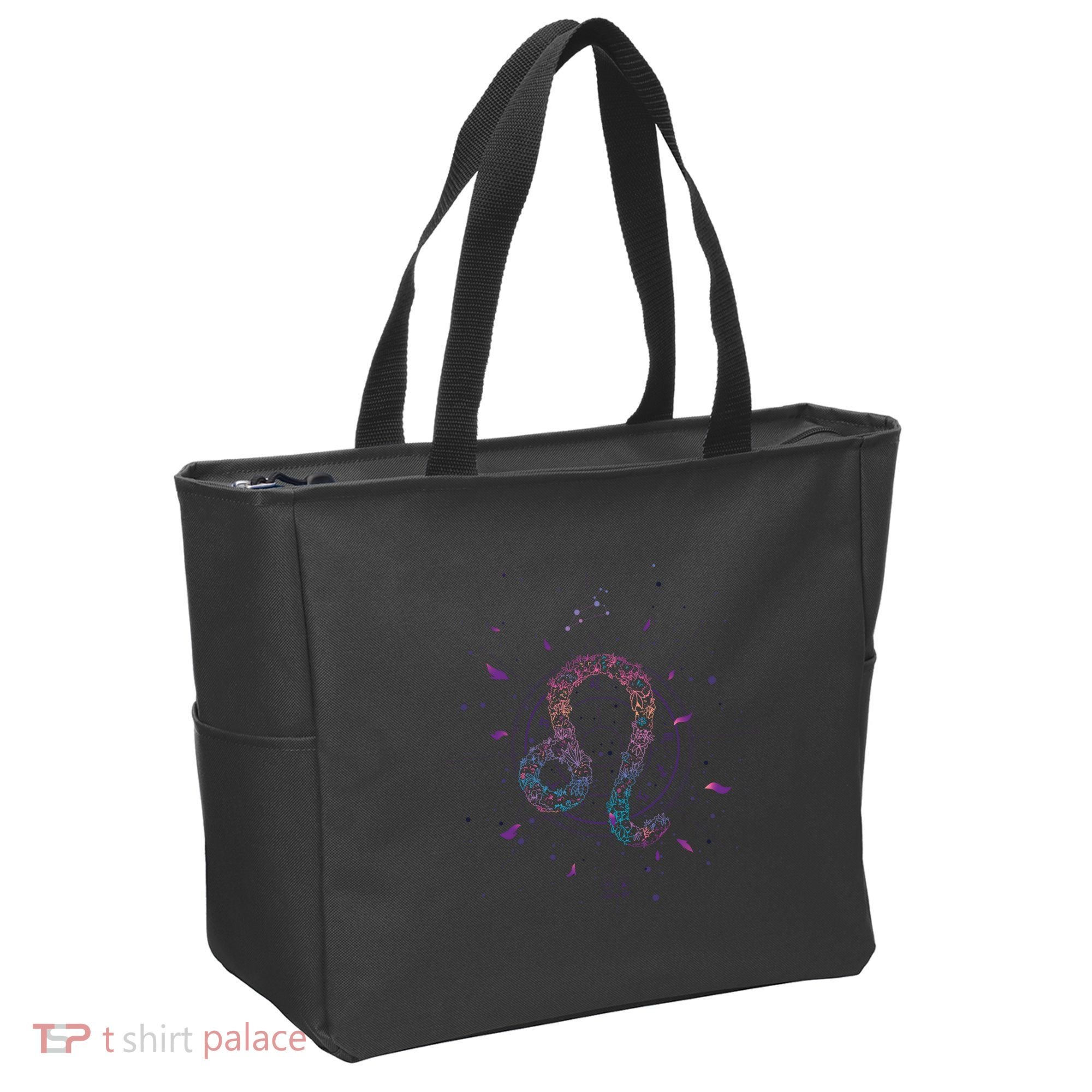 Leo Floral Zodiac Tote Bag