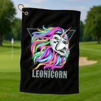 Leo Leonicorn Funny Unicorn Zodiac Sign Golf Towel thumb 1