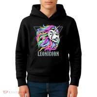Leo Leonicorn Funny Unicorn Zodiac Sign Kids Hoodie thumb 4