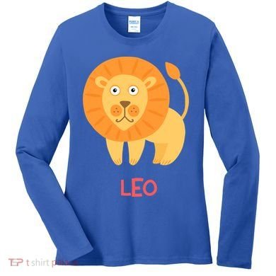 Leo Lion Zodiac sign Cute Women's Long Sleeve Shirt