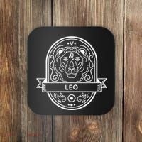 Leo Zodiac Symbol Design Coaster thumb 0