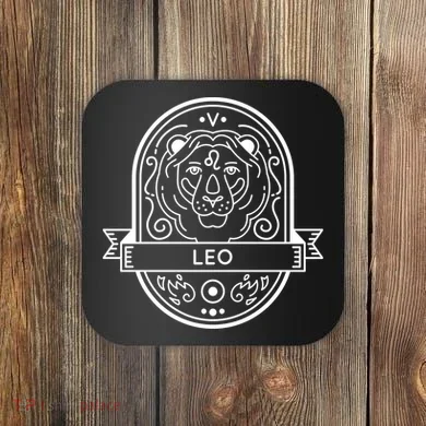 Leo Zodiac Symbol Design Coaster