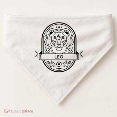 Leo Zodiac Symbol Design USA-Made Doggie Bandana