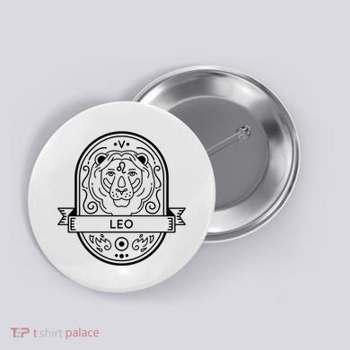 Leo Zodiac Symbol Design Button