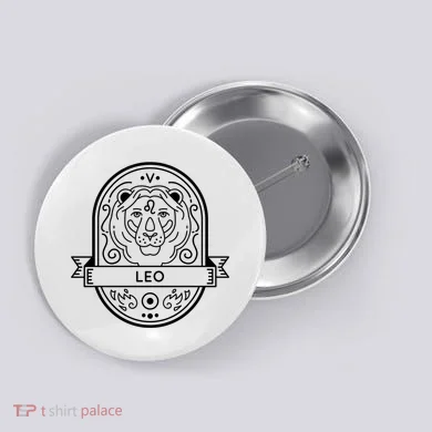 Leo Zodiac Symbol Design Button