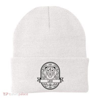 Leo Zodiac Symbol Design Beanie