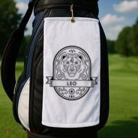 Leo Zodiac Symbol Design Golf Towel thumb 2