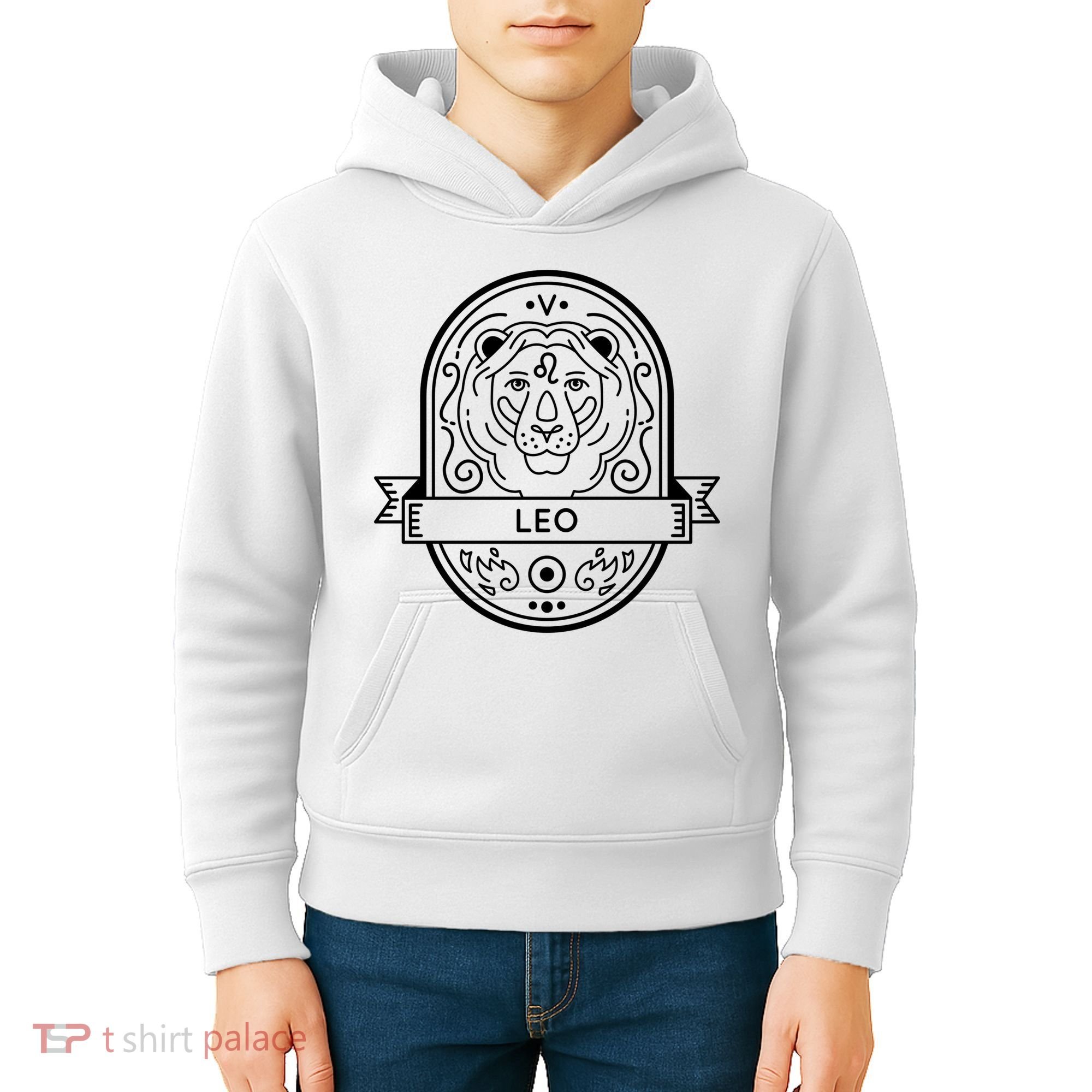 Leo Zodiac Symbol Design Kids Hoodie