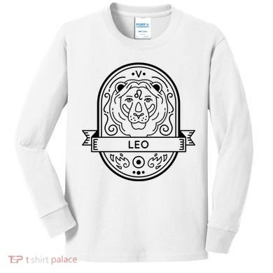 Leo Zodiac Symbol Design Kids Long Sleeve Shirt