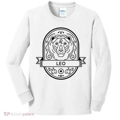 Leo Zodiac Symbol Design Kids Long Sleeve Shirt