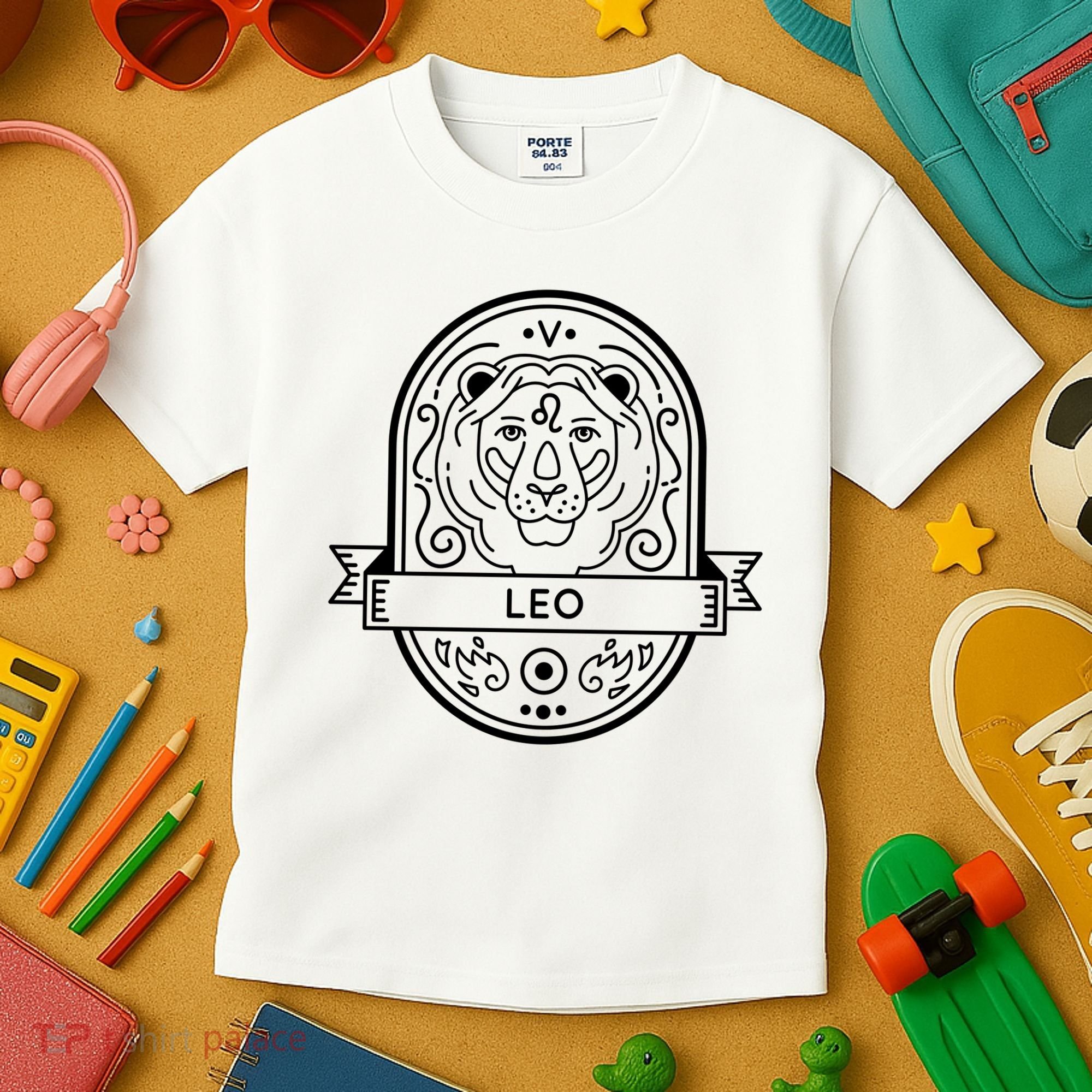 Leo Zodiac Symbol Design Kids T-Shirt