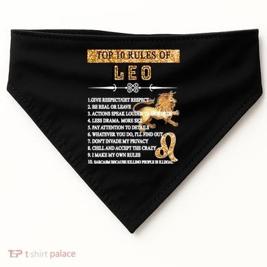 Leo Zodiac Top 10 Rules Of Leo USA-Made Doggie Bandana