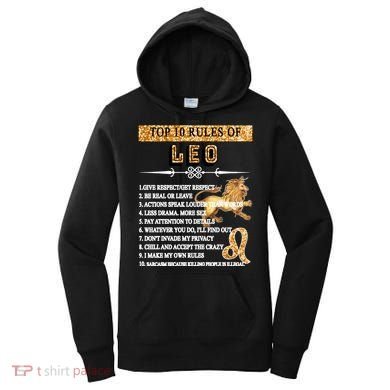 Leo Zodiac Top 10 Rules Of Leo Women's Hoodie