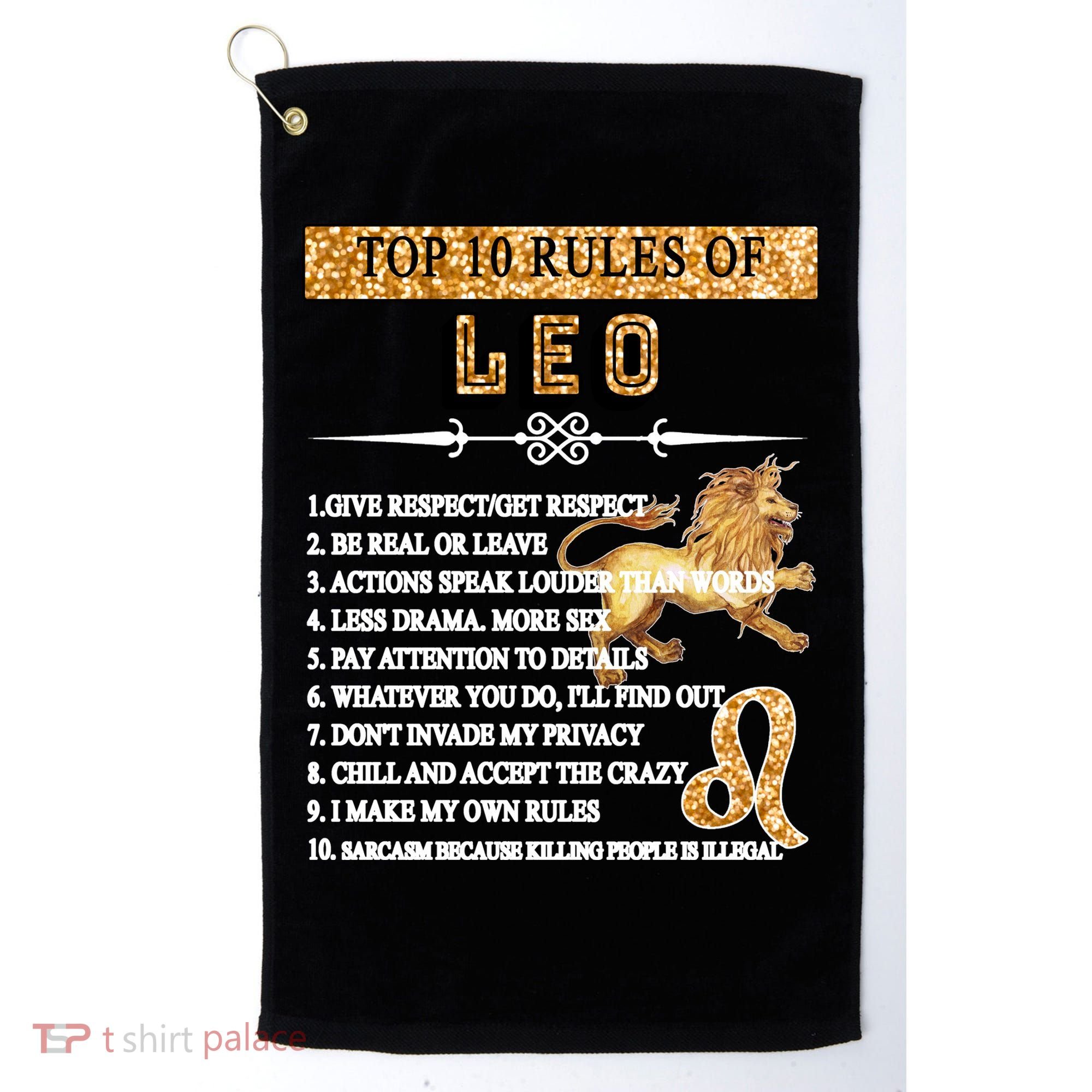 Leo Zodiac Top 10 Rules Of Leo Golf Towel