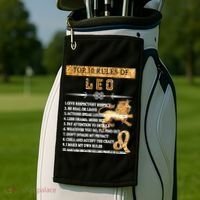 Leo Zodiac Top 10 Rules Of Leo Golf Towel thumb 2
