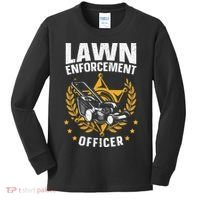 Lawn Enforcement Officer for a Lawn Care Lawn Mowing Fan Kids Long Sleeve Shirt thumb 0