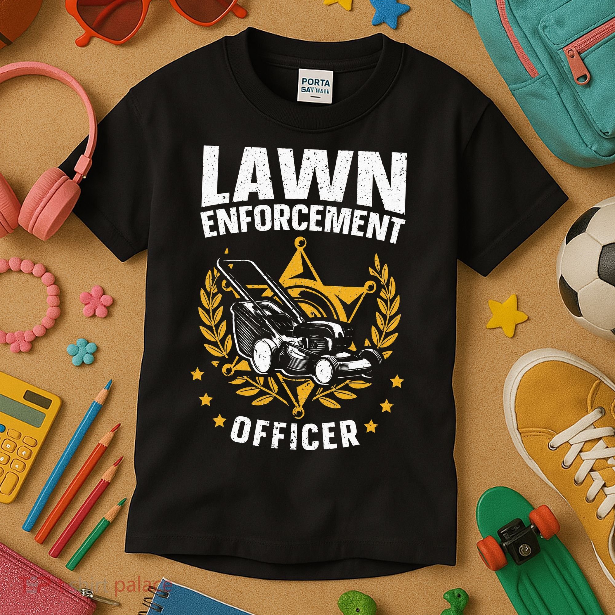 Lawn Enforcement Officer for a Lawn Care Lawn Mowing Fan Kids T-Shirt