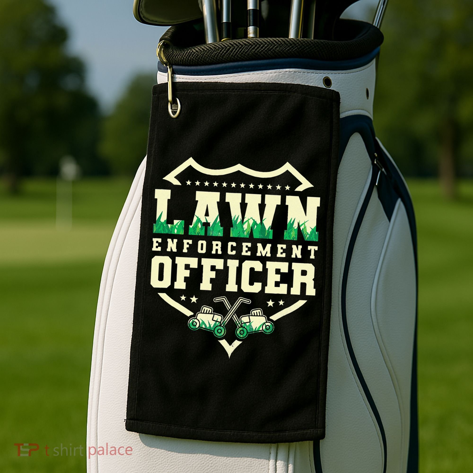 Lawn Enforcement Officer Lawn Care Golf Towel