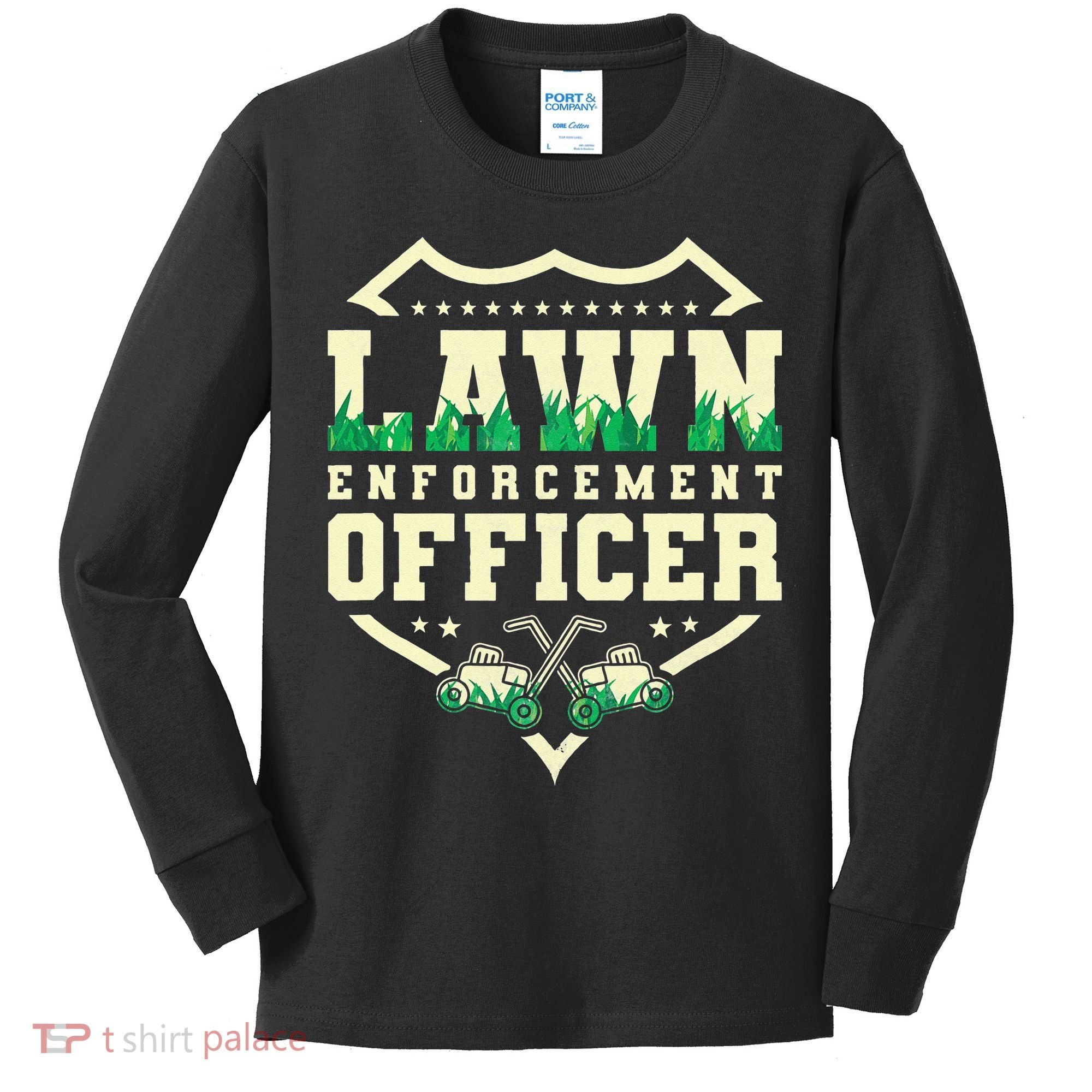 Lawn Enforcement Officer Lawn Care Kids Long Sleeve Shirt