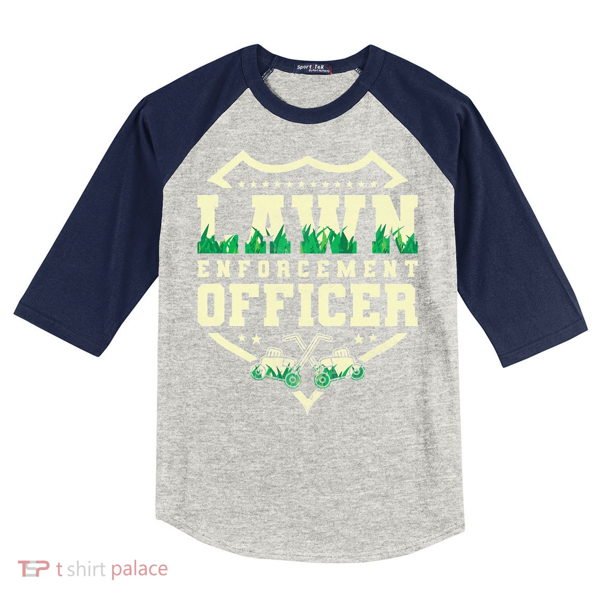 Lawn Enforcement Officer Lawn Care Kids Colorblock Raglan Jersey