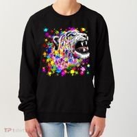 Leopard Cat Psychedelic Paint Splats Women's Sweatshirt thumb 0