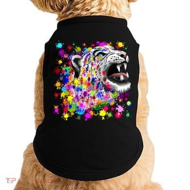 Leopard Cat Psychedelic Paint Splats Doggie Tank