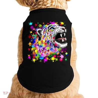 Leopard Cat Psychedelic Paint Splats Doggie Tank