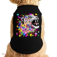 Leopard Cat Psychedelic Paint Splats Doggie Tank thumb 0