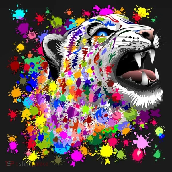 Leopard Cat Psychedelic Paint Splats Doggie Tank