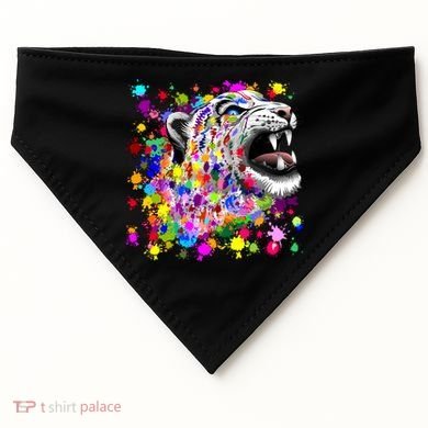 Leopard Cat Psychedelic Paint Splats USA-Made Doggie Bandana