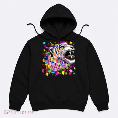Leopard Cat Psychedelic Paint Splats Hoodie