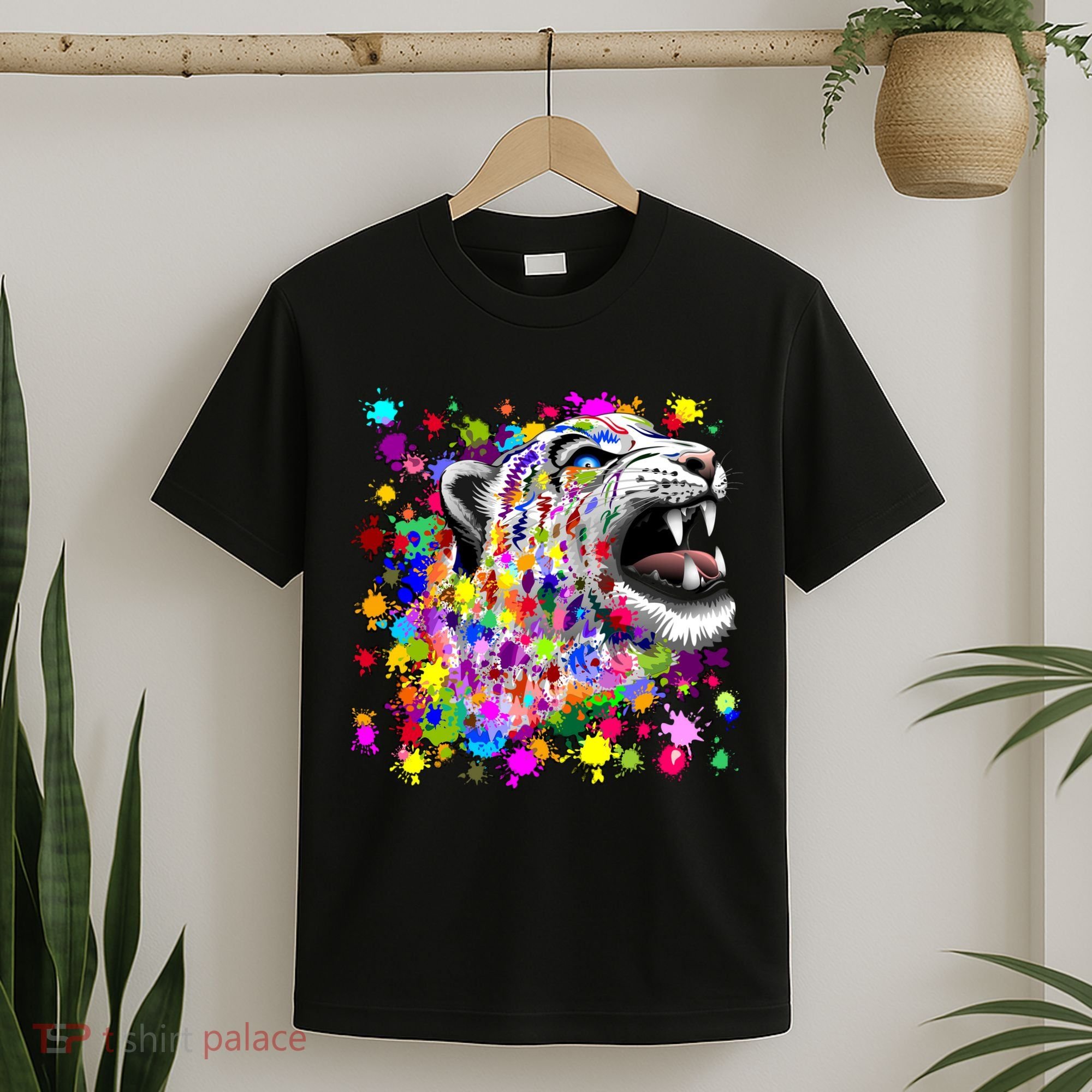 Leopard Cat Psychedelic Paint Splats T-Shirt