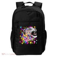 Leopard Cat Psychedelic Paint Splats Backpack thumb 0