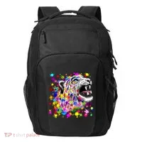 Leopard Cat Psychedelic Paint Splats Transport Backpack thumb 0