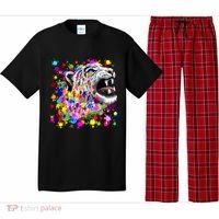 Leopard Cat Psychedelic Paint Splats Pajama Set thumb 0
