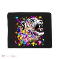 Leopard Cat Psychedelic Paint Splats Mousepad thumb 0