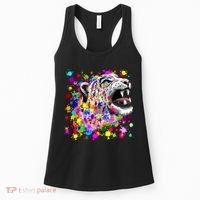 Leopard Cat Psychedelic Paint Splats Women's Tank Top thumb 0
