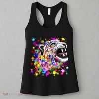 Leopard Cat Psychedelic Paint Splats Women's Tank Top thumb 3