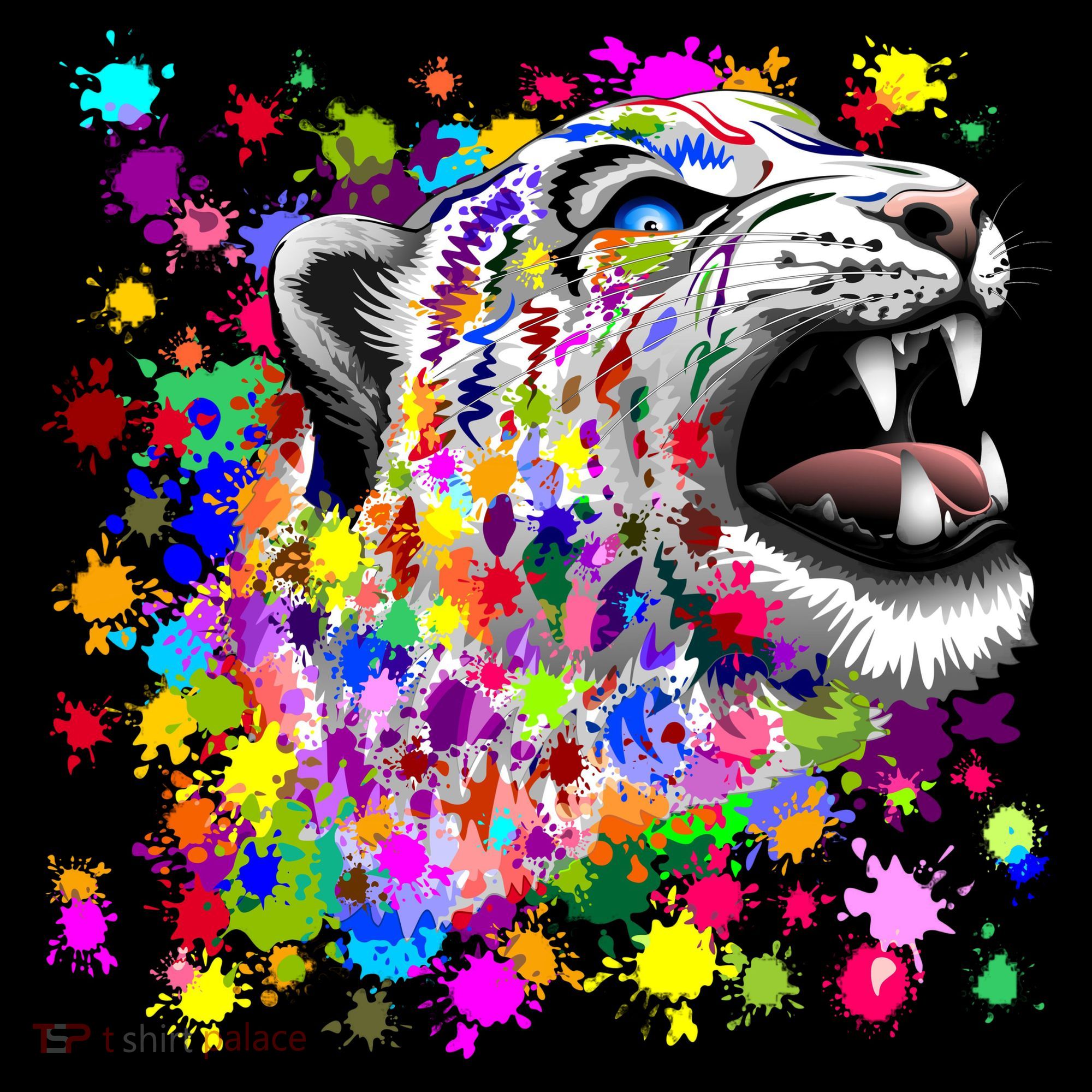 Leopard Cat Psychedelic Paint Splats Baby Bodysuit