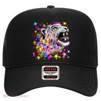 Leopard Cat Psychedelic Paint Splats Hat thumb 0