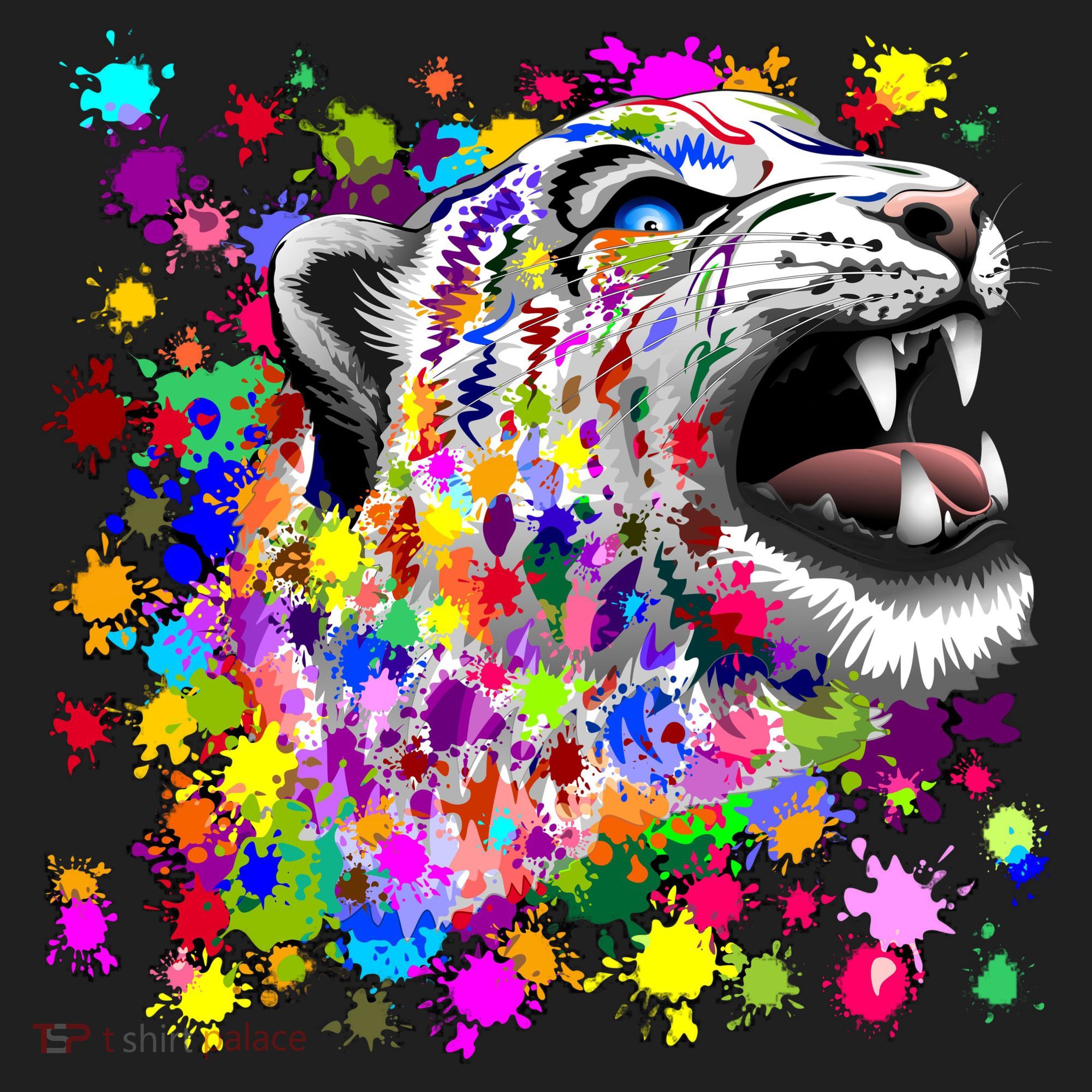 Leopard Cat Psychedelic Paint Splats Hat