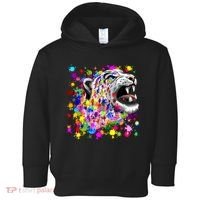 Leopard Cat Psychedelic Paint Splats Toddler Hoodie thumb 0