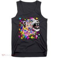 Leopard Cat Psychedelic Paint Splats Tank Top thumb 0