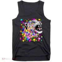 Leopard Cat Psychedelic Paint Splats Tank Top thumb 0