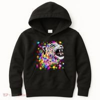 Leopard Cat Psychedelic Paint Splats Kids Hoodie thumb 0