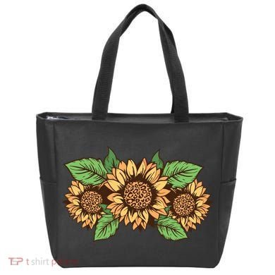Leopard Flowers Tote Bag