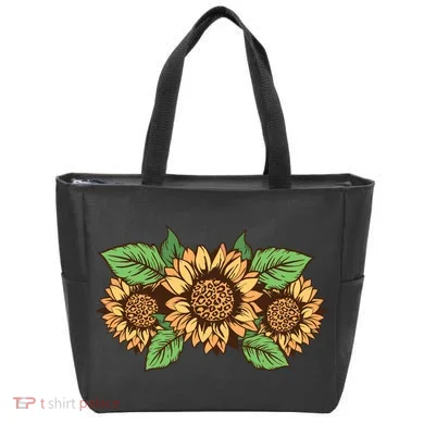 Leopard Flowers Tote Bag