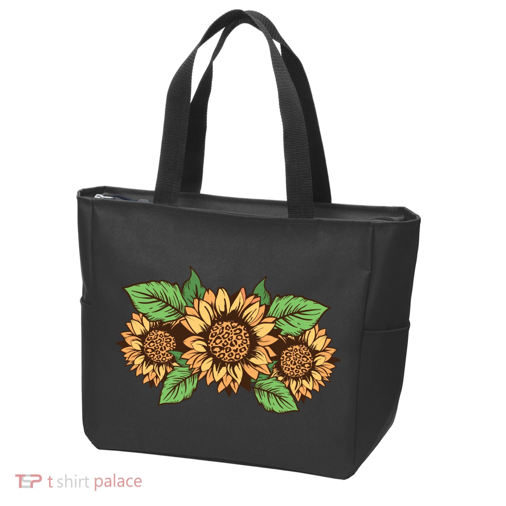 Leopard Flowers Tote Bag