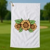 Leopard Flowers Golf Towel thumb 1